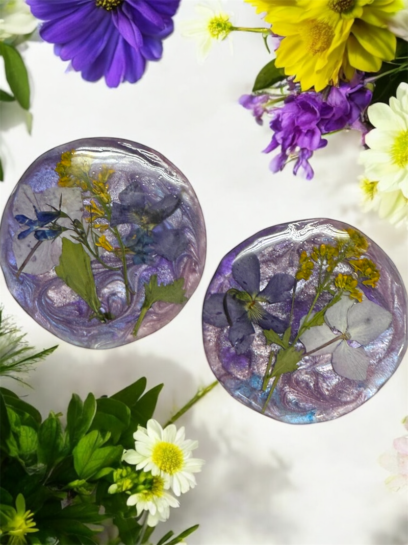 Pressed Flower Resin Magnet, Botanical Magnet, Floral Fridge Magnet