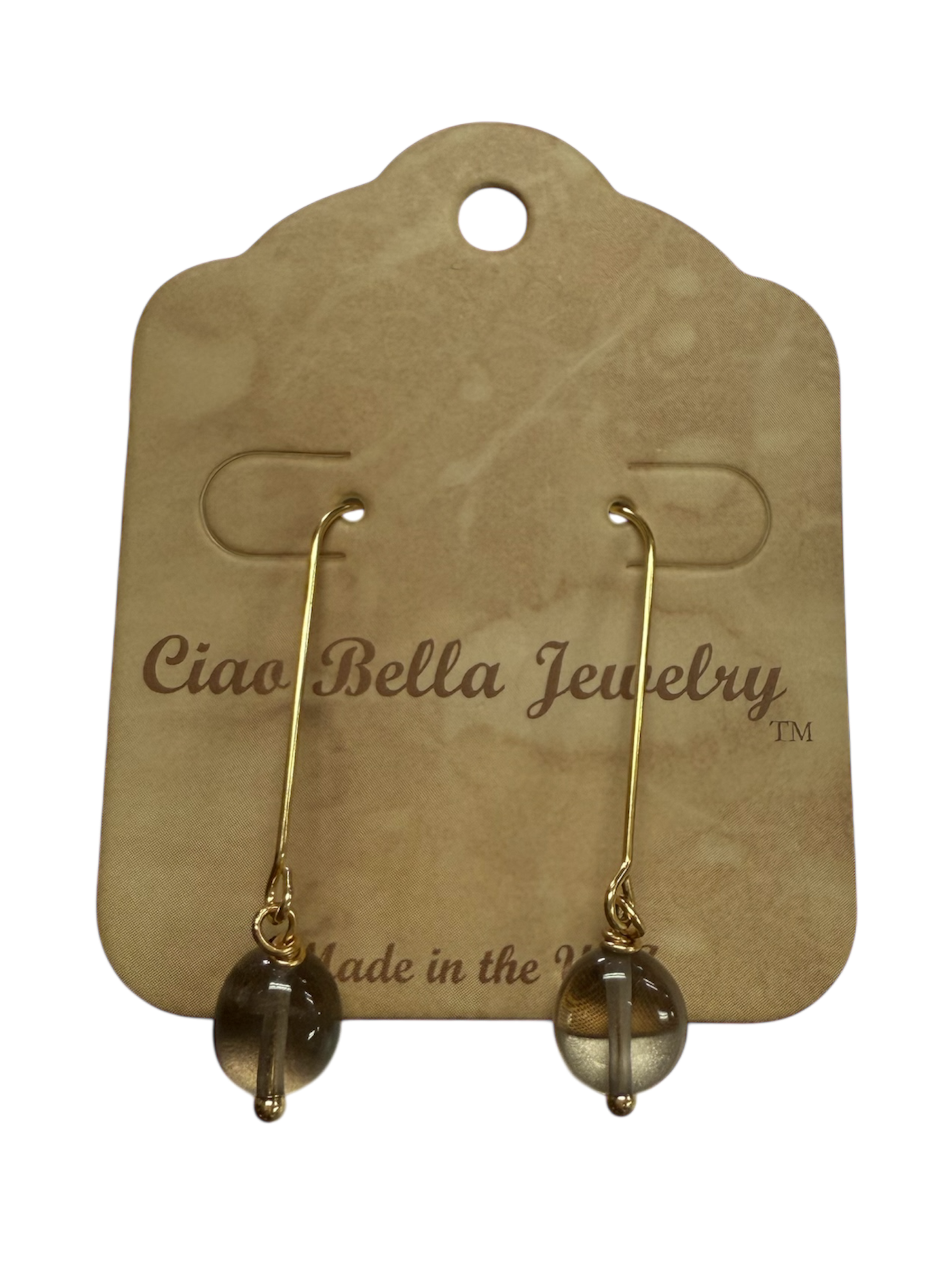 Delicate Crystal and Gemstone Drop Earrings on Gold-Plated Stainless Steel