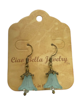 Delicate Lucite Flower Single Dangle Earrings with Austrian Crystal | Handmade | Assorted Colors