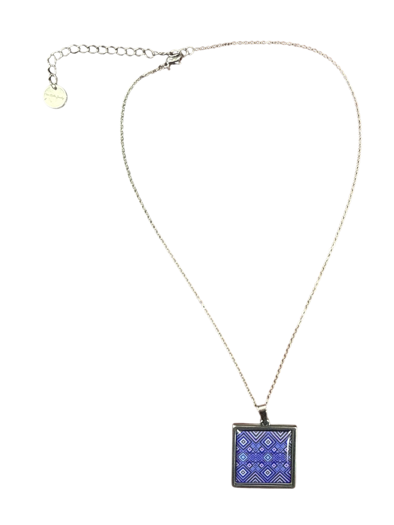 Quilt Mosaic Ensemble - Patterned Necklace & Earrings Set