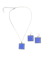 Quilt Mosaic Ensemble - Patterned Necklace & Earrings Set