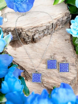 Quilt Mosaic Ensemble - Patterned Necklace & Earrings Set