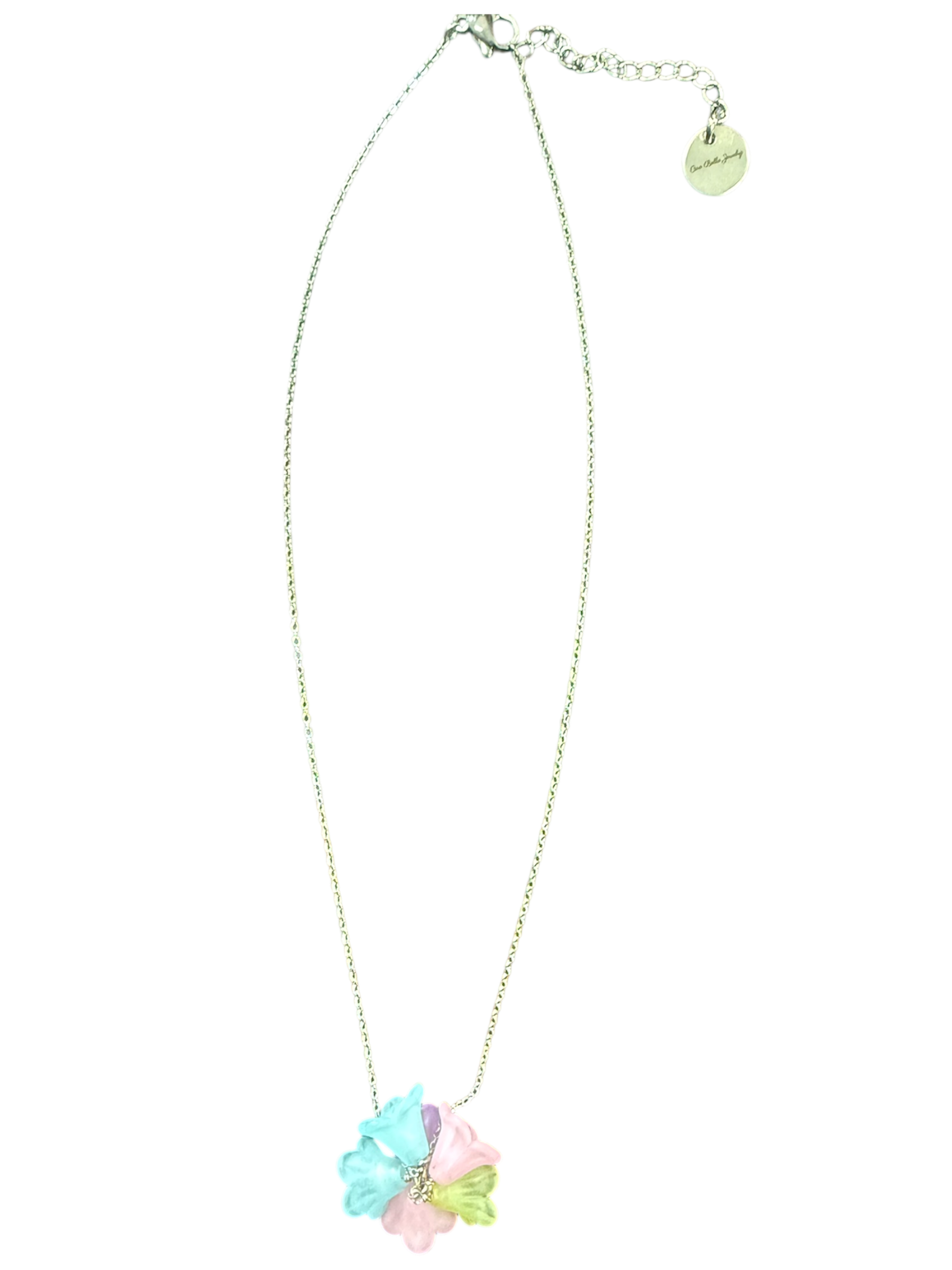 Rainbow Bloom Lucite Flower Necklace