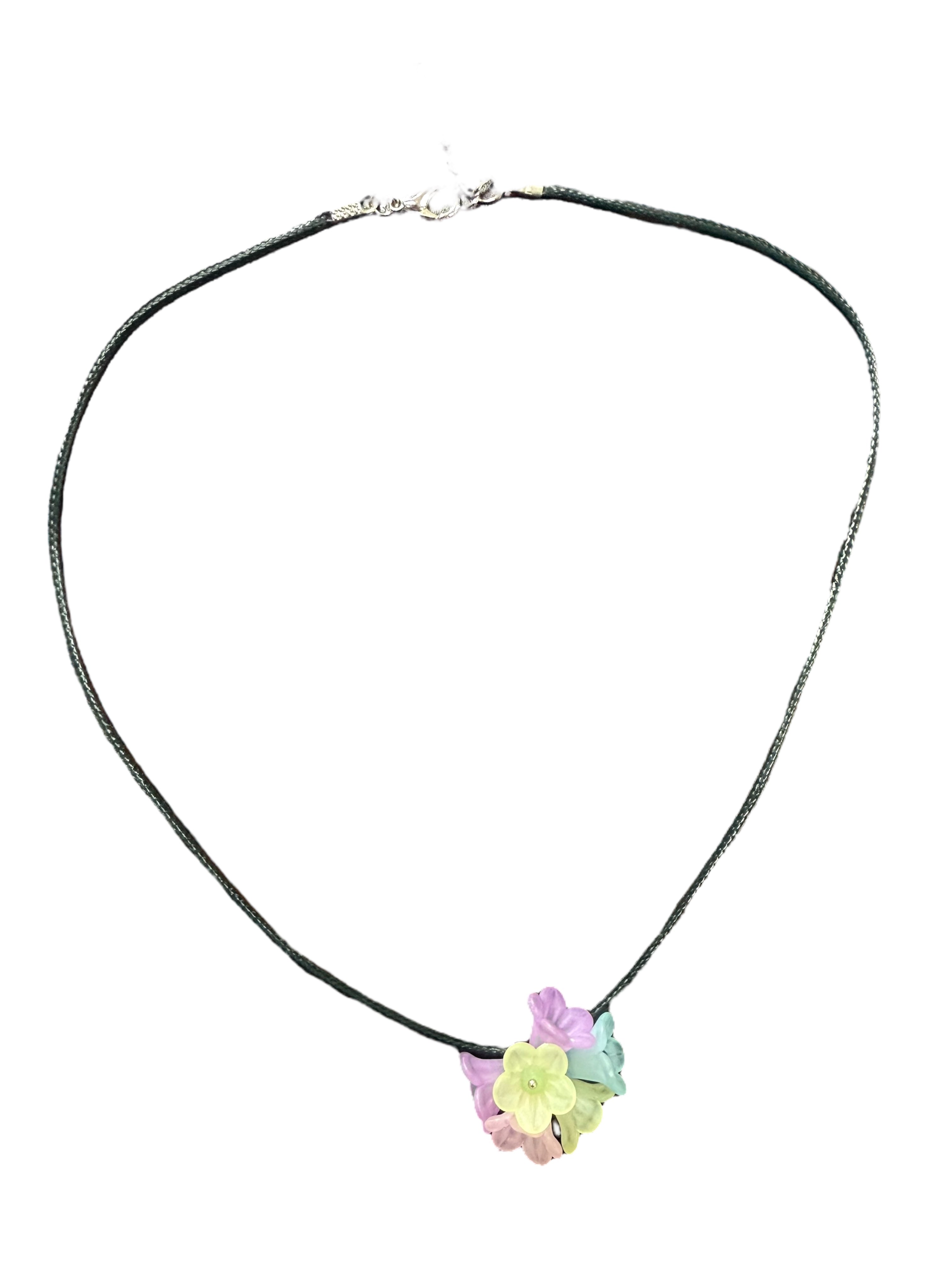 Rainbow Bloom Lucite Flower Necklace