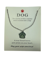 "Journey of a Dog" Glow Paw Print Necklace - Lead & Nickel Free