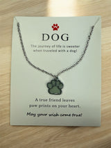 "Journey of a Dog" Glow Paw Print Necklace - Lead & Nickel Free