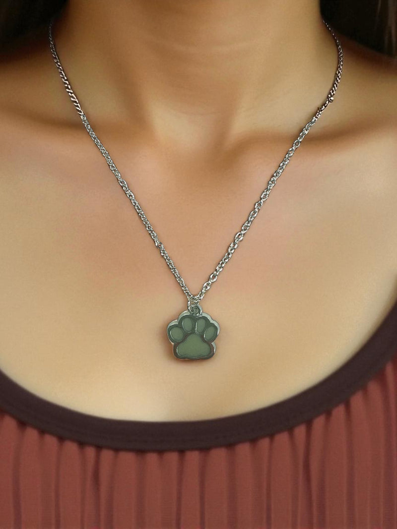 "Journey of a Dog" Glow Paw Print Necklace - Lead & Nickel Free
