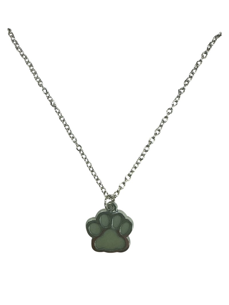 "Journey of a Dog" Glow Paw Print Necklace - Lead & Nickel Free