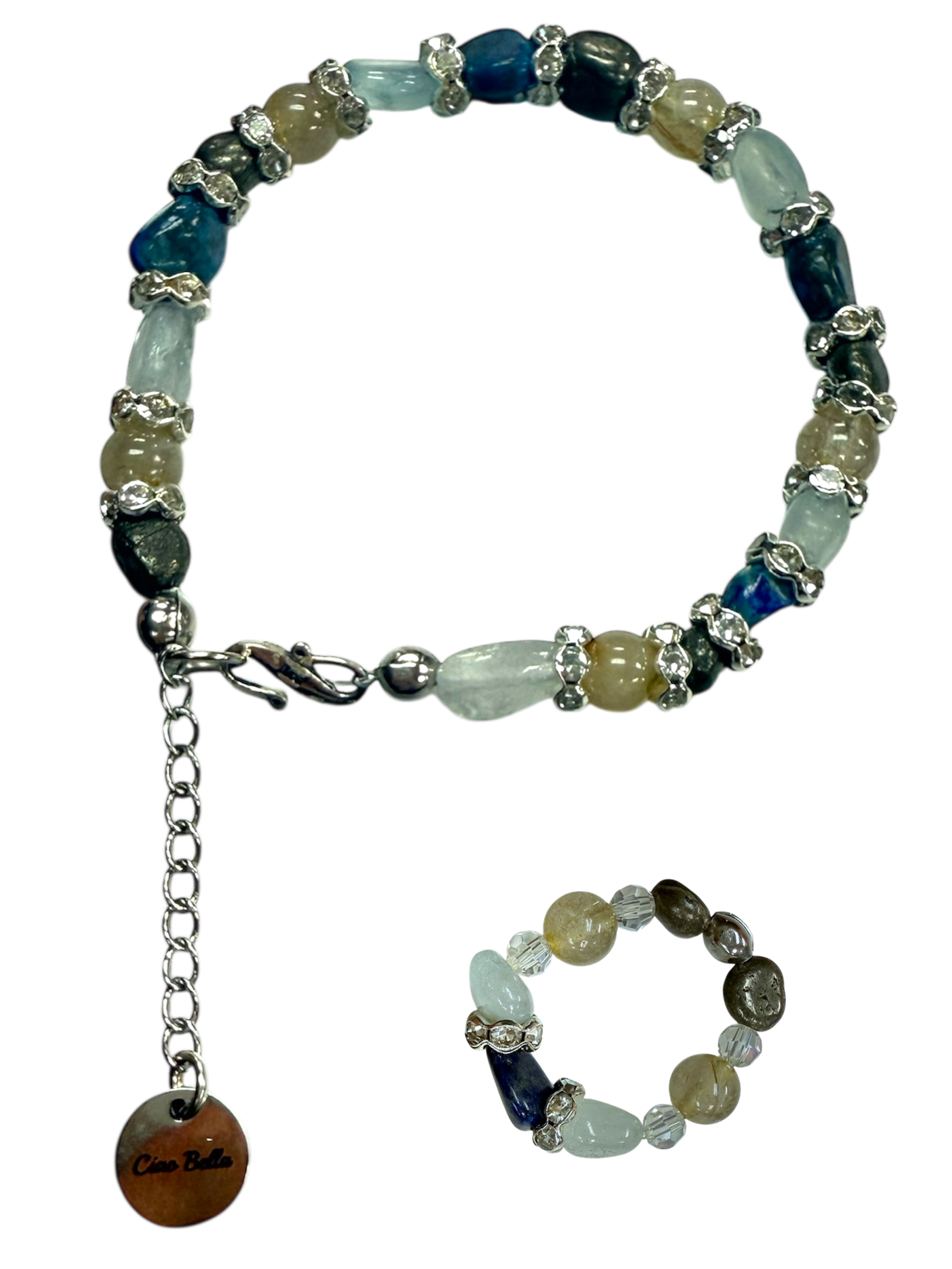 The Hope Collection | Lapis & Aquamarine Sterling Silver Cancer Charity Jewelry Set | Sterling Silver