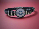 Officially Licensed USAF Braided Leather Bracelet (Gift Boxed)