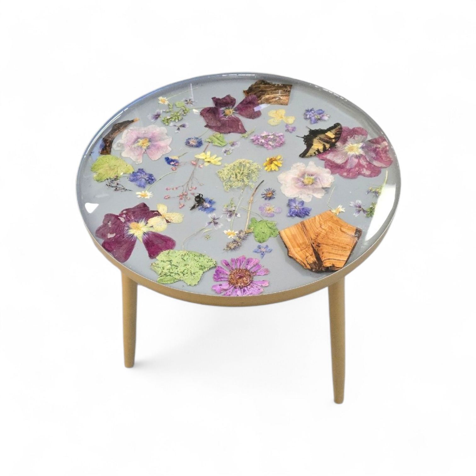 One-of-a-Kind Real Flower & Nature Resin Coffee Table