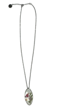 Unique Oval Floating Flower Necklace