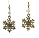 Snowflake Gold Plated Pewter Earrings