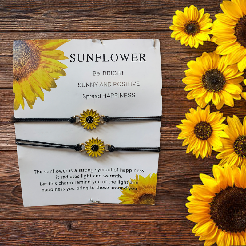 Sunflower Friendship Adjustable Bracelet