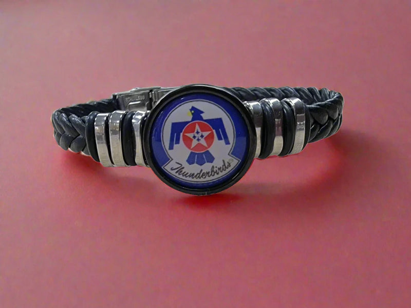 Officially Licensed USAF Braided Leather Bracelet (Gift Boxed)