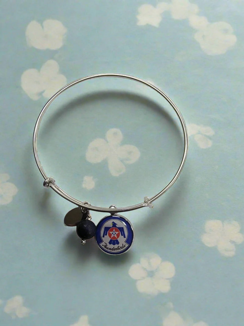 Air Force Seal Bangle Bracelet | Stainless Steel, Lapis Blue, Officially Licensed