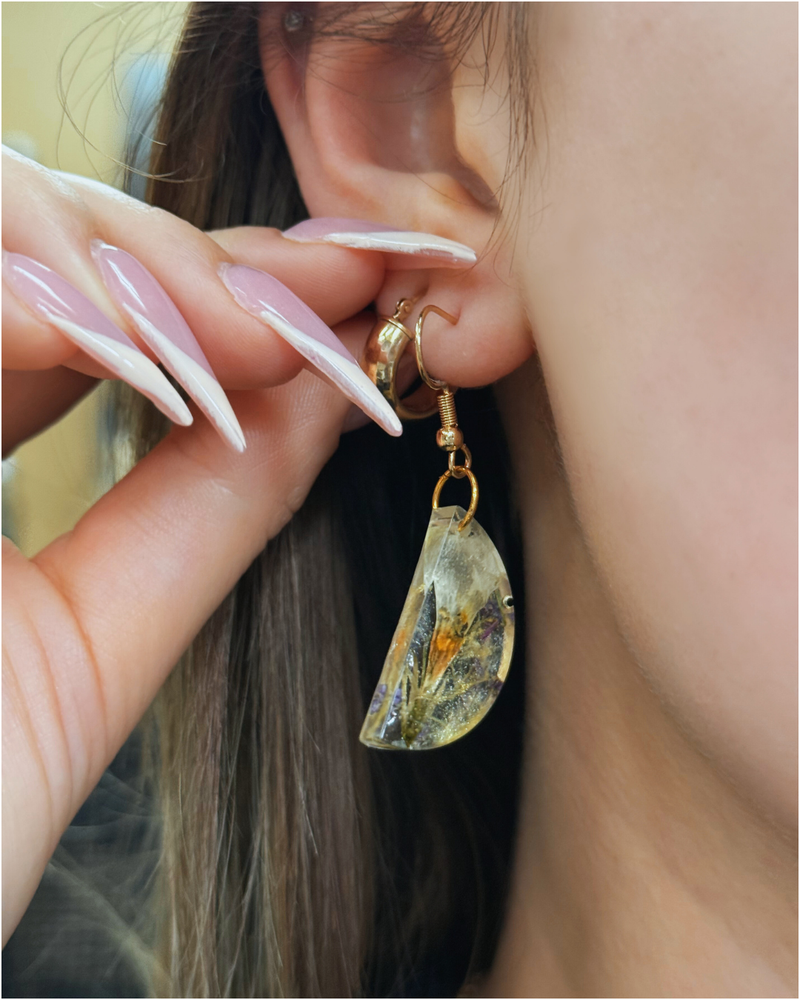 Ephemeral Bloom Drop Resin Earringss