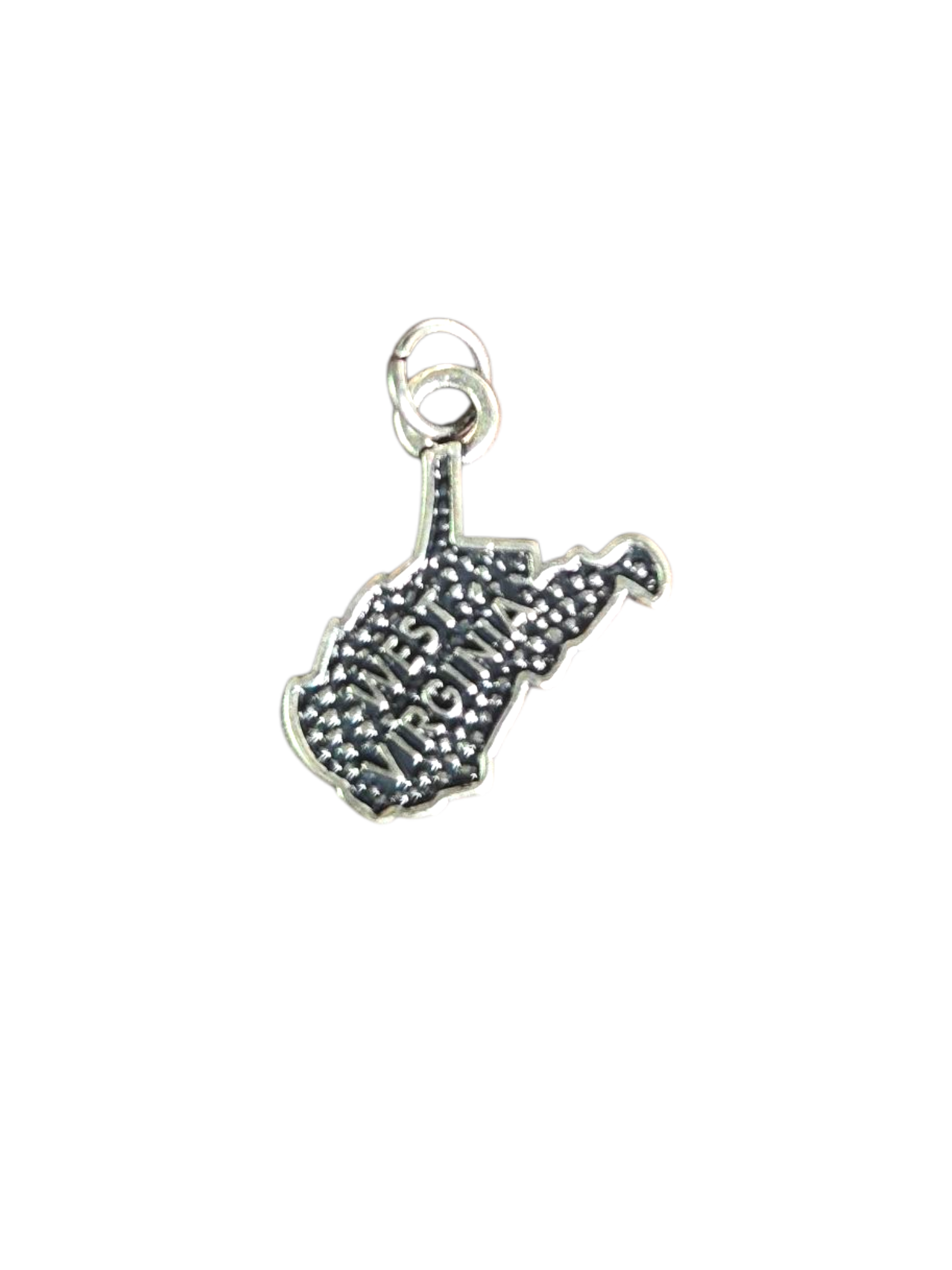 Silver West Virginia State Pewter Charm | Travel Jewelry Accessory