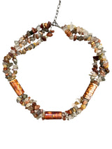 Earthy Agate and Carnelian Chip Necklace | A Natural Beauty