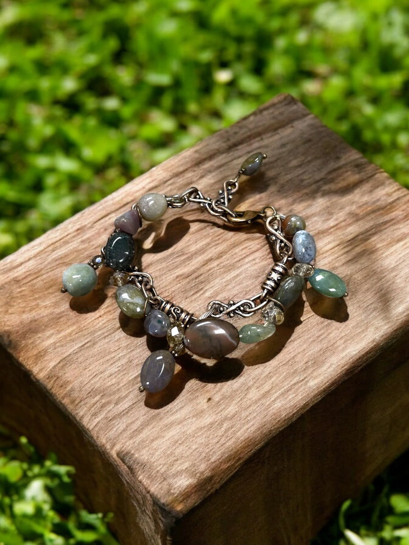 Earthy Agate and Copper Filigree Bracelet | A Unique Statement Piece