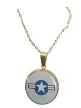 Officially Licensed Military Pendant Necklace in Gold or Silver