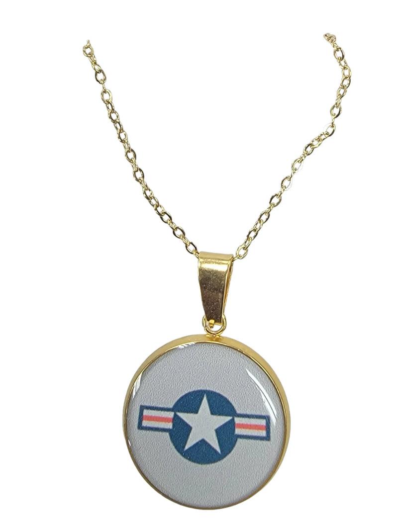 Officially Licensed Military Pendant Necklace in Gold or Silver