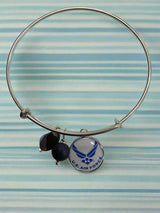 Air Force Seal Bangle Bracelet | Stainless Steel, Lapis Blue, Officially Licensed