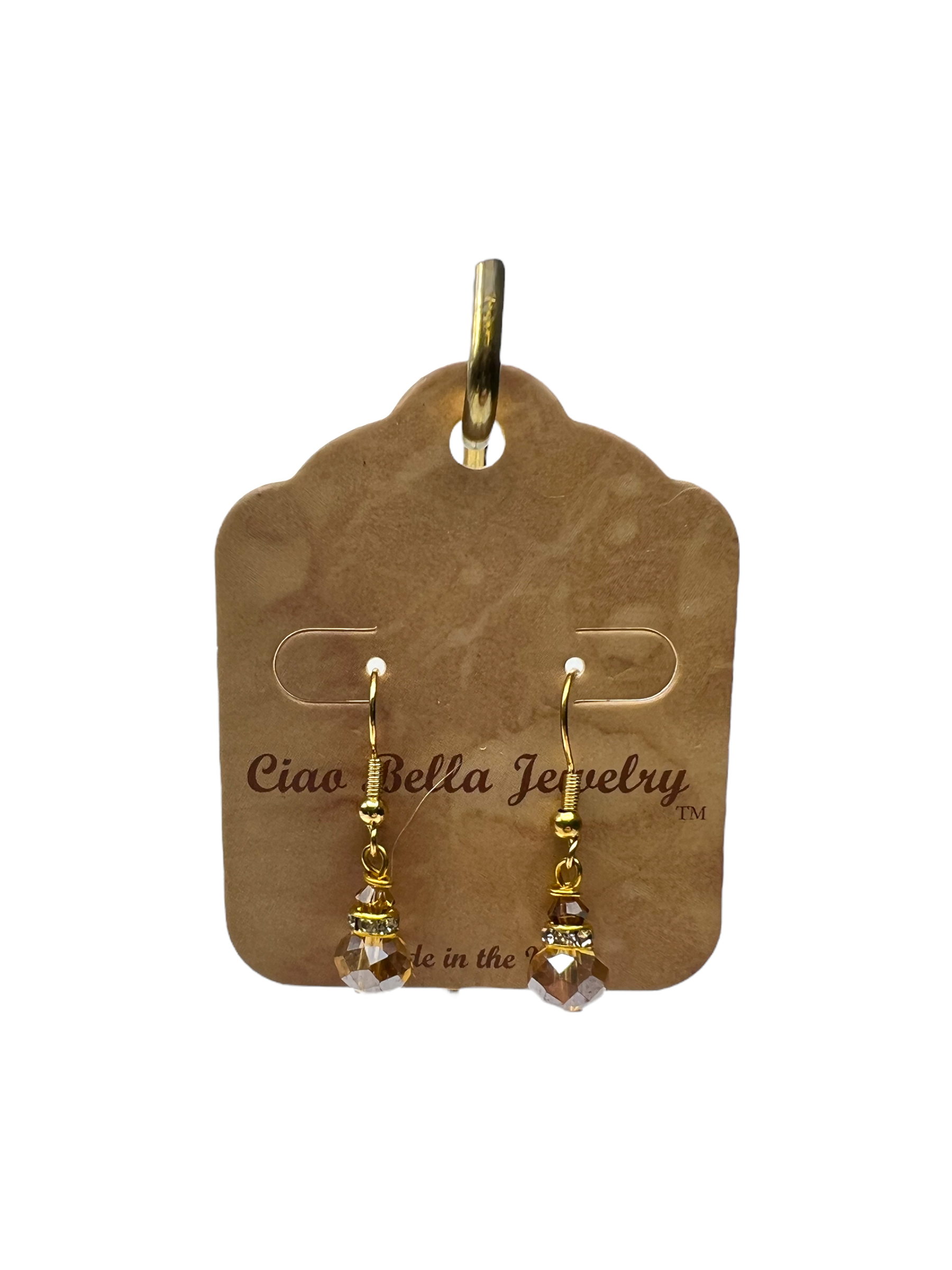 Crystal Bead Drop Earrings