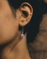Elegant Gemstone & Gold Long Drop Earrings | Michelle Marie Boutique