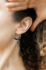 Gemstone Hoop Paddle Earring
