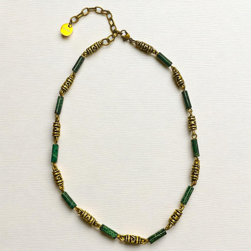 Ancient Oasis Aqua Terra Jasper and Gold Filigree Jewelry Set