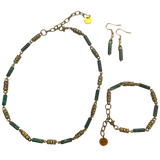 Ancient Oasis Aqua Terra Jasper and Gold Filigree Jewelry Set