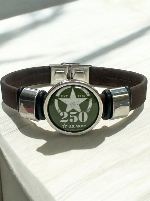 Unisex Brown Army Cork Bracelet - 250th Anniversary Collection |  Officially Licensed