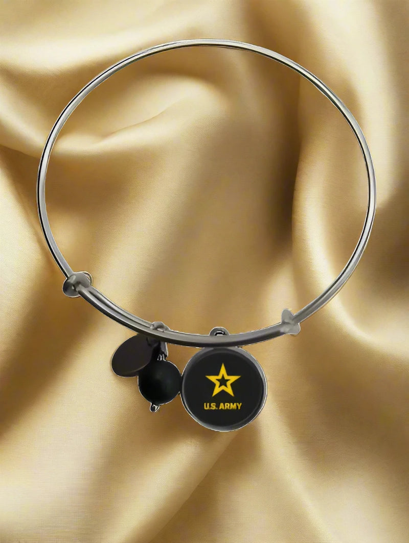 Army Seal or Army Star Bangle Bracelet | Officially Licensed, Stainless Steel, One Size Fits Most