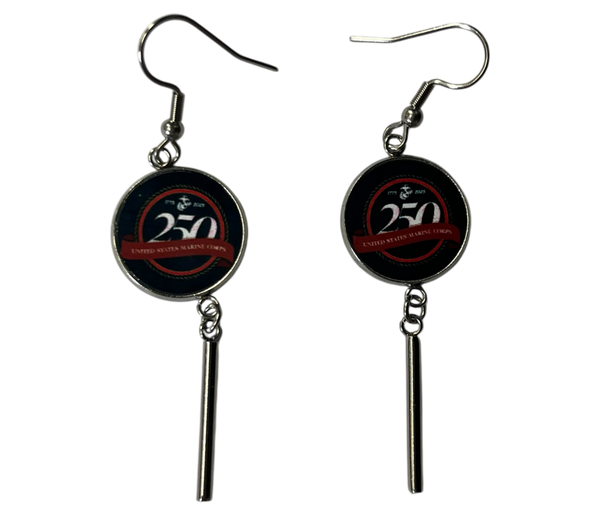 Officially Licensed Military Bar Drop Earrings – 250th Anniversary Collection (Army, Navy, Marine)