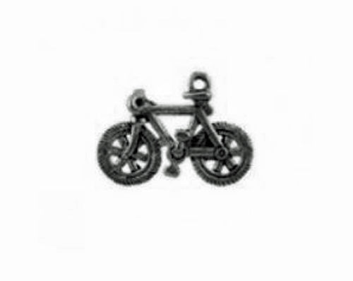 Silver Pewter Bicycle Charm: Tiny Treasure for Cyclist Fans (Jewelry Attachment)