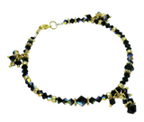 Sparkling Black Crystal Anklet: Crystals for Effortless Elegance**