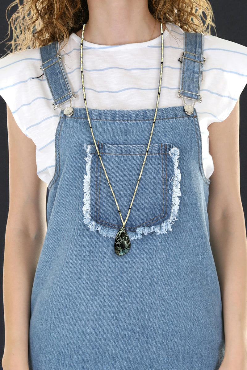 Black Pyrite Pendant Necklace | A Bold and Edgy Statement Piece