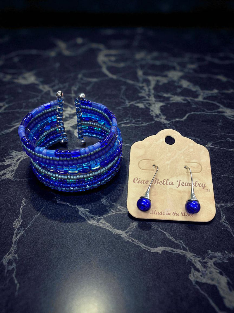 Elegant Blue Murano Glass Jewelry Set | A Touch of Timeless Sophistication