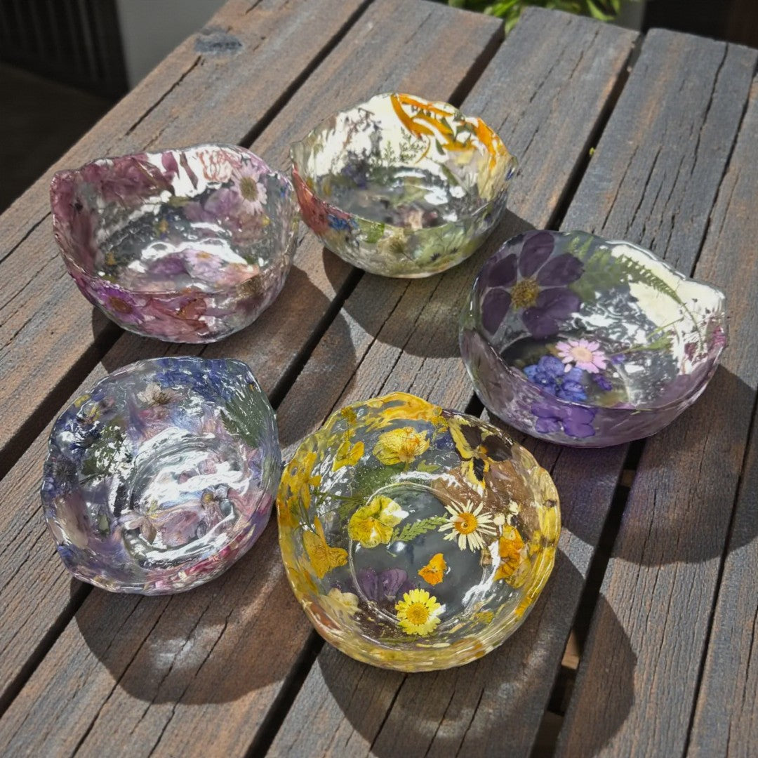 Pressed Flower Resin Art Bowl