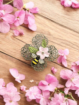 Bumblebee and Flower Filigree Brooch | A Whimsical and Elegant Accessory