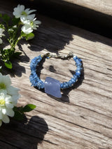 Calming Chalcedony and Blue Agate Double Strand Bracelet