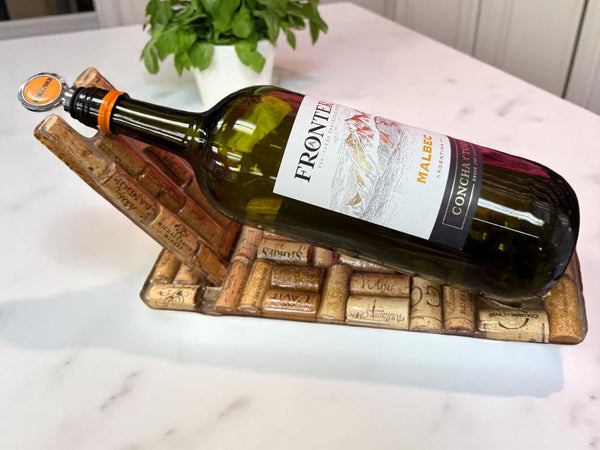 Vineyard Reverie Wine Bottle Holder - Hand-Picked Cork & Resin