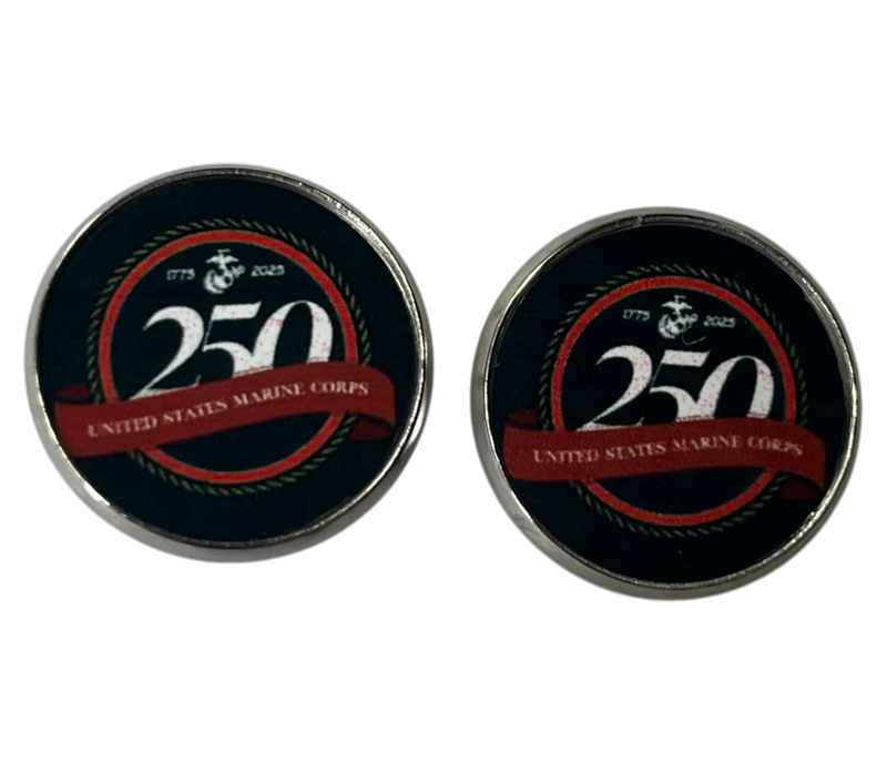 Officially Licensed Military Cufflinks - 250th Anniversary Collection (Army, Navy, Marine)