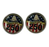 Officially Licensed Military Cufflinks - 250th Anniversary Collection (Army, Navy, Marine)