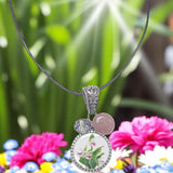 Personalized Photo Necklace with Crystal and Gemstone Charms