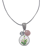 Personalized Photo Necklace with Crystal and Gemstone Charms