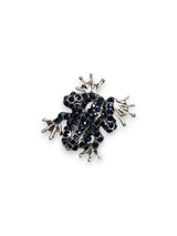 Sparkling Crystal Frog Brooch | A Whimsical and Unique Accessory | Green or Blue