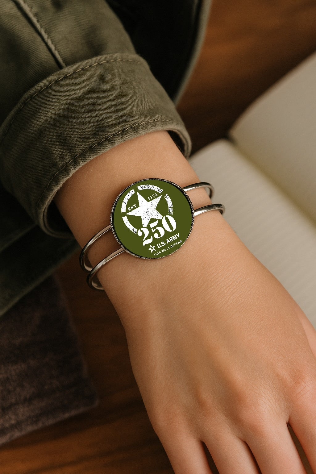 Officially Licensed Military Industrial Cuff – 250th Anniversary Collection (Army, Navy, Marine)