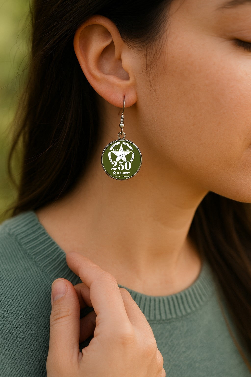 Michelle Marie's Limited Edition 250th Anniversary Military Drop Earrings Army, Navy, Marine | Officially Licensed
